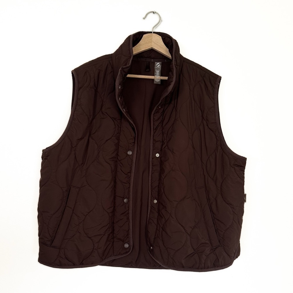 Lou & Grey Womens XL Brown Quilted Puffer Vest Jacket